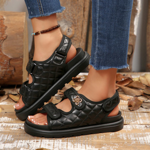 Women Summer Flower Beach Sandals New Thick Sole Platform Open-Toe Roman Sandals - Product Image 4