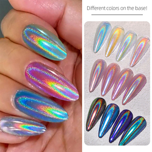1 boîte de <span class=keywords><strong>poudre</strong></span> à ongles chromée à paillettes laser, <span class=keywords><strong>poudre</strong></span> à ongles arc-en-ciel, gel linéaire, vernis à ongles, manucure, bricolage - Product Image 5