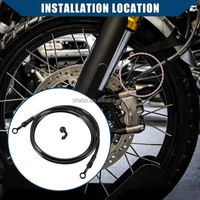 Kit de Tuyau de Frein Tressé en Acier Inoxydable Universel pour Moto, Ligne Hydraulique Tressée en Acier Inoxydable Noir pour Yamaha Honda Suzuki