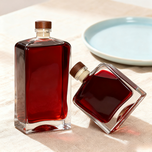 زجاجة ويسكي وفودكا وبراندي عالية الجودة من الزجاج الصافي الفائق سعة 500 مل و250 مل مع سدادة فلين بسعر المصنع - Product Image 1