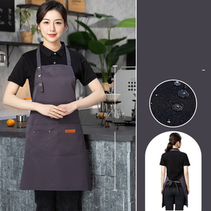 ผ้ากันเปื้อนผ้าใบกันน้ำแบบคล้องคอสำหรับผู้ชายและผู้หญิง เหมาะสำหรับร้านอาหาร ครัว อบขนม ทำความสะอาด ช่างตัดผม ทำเล็บ มีกระเป๋า - Product Image 1