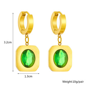 새로운 오리지널 패션 18k 금도금 지르콘 스테인리스 스틸 목걸이와 귀걸이 여성용 주얼리 세트 - Product Image 4