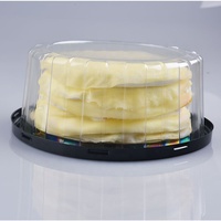 Boîte d'emballage pour gâteaux pour animaux de compagnie de 12 pouces, de qualité alimentaire, en PET transparent, avec couvercle en plastique en forme de dôme, plateaux à gâteaux pour la restauration, contenants à gâteaux ronds en plastique
