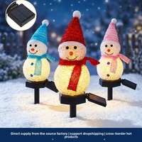 Lumière solaire de jardin en forme de bonhomme de neige, style chinois, IP55, étanche, LED, pour extérieur, jardin, paysage, cour, décorative, vente en gros