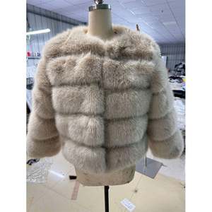 แจ็กเก็ตหนังสุนัขจิ้งจอกแท้แจ็คเก็ตหนังสีเบจสำหรับฤดูหนาวหรูหราทันสมัยออกแบบได้ตามต้องการ - Product Image 6