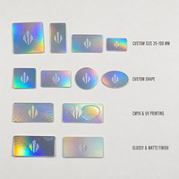 Étiquette autocollante rectangulaire personnalisée, imperméable, holographique, réfléchissante, laser, arc-en-ciel, impression vinyle, adhésive, 50x50mm, OEM ODM