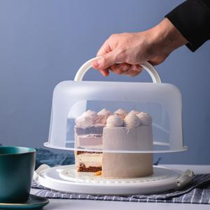 Plateau à gâteau Lida rond réutilisable en plastique alimentaire avec couvercle pour le stockage et le transport à domicile - Product Image 2
