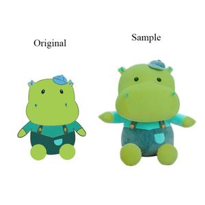 Factory Wholesale Customized Green <b>Hippo</b> Plush Stuffed Toy Soft Kawaii Mascot Girls <b>Gift</b> Small Size Super Soft PP Cotton Filling - Product Image 2