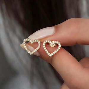 Pendientes de diamantes cultivados en laboratorio de alta calidad con forma elegante, joyería fina de oro sólido de 14K, regalo nupcial para fiesta de boda para amantes - Product Image 2