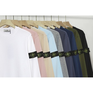 <span class=keywords><strong>Pull</strong></span> à manches longues en pur <span class=keywords><strong>coton</strong></span>, couleur unie, avec logo brodé, col, motif boussole en pierre, style île, pour le commerce transfrontalier, collection automne - Product Image 2