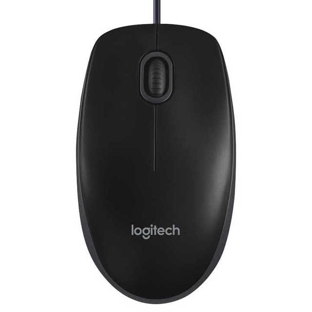 For Logitech B100 Wired Optical USB Mouse Original for Home PC Office Gaming Laptops Right Hand LED Waterproof Stock Available
