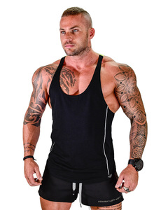Wholesale Men's Black Tank Top Custom Athletic <strong>Stringer</strong> for Summer Fitness Muscle Workout <strong>Vest</strong> for <strong>Gym</strong> Bodybuilding