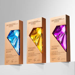 Trofeo in Cristallo e Legno Personalizzato con Design Gratuito, Elegante Premio per Riunioni Annuali e Medaglia per Dipendenti Eccellenti - Product Image 2