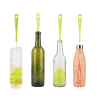 Brosse de nettoyage à long manche pour carafe à jus, thermos, bouteille d'eau, et biberon – Nettoyant ménager pour biberons