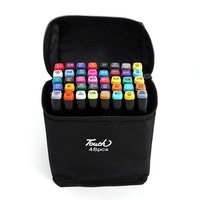 Paquet de sac noir 30 40 60 80 couleurs marqueur d'art en forme de baril carré à double pointe