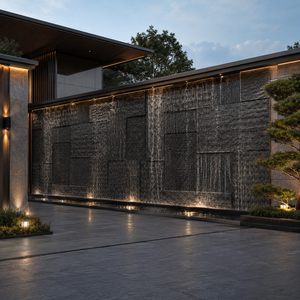 Panneau mural extérieur en pierre noire texturée, revêtement décoratif en ardoise, revêtement moderne pour jardin - Product Image 2