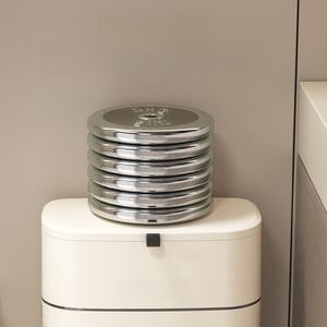 Cesto de Basura para Colgar en la Pared de la Cocina, Color Blanco Crema, con Tapa, Adhesivo sin Rastro de Plástico PP, para Uso Doméstico - Product Image 2