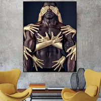 HD de Impressão E Imagem Cartaz Lager Mãos de Ouro Todo homem pintura do corpo nu masculino