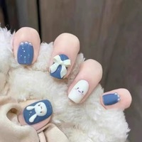 TSZS nouveauté 10 pièces de luxe à la main ongles conseils presse sur les ongles moyen carré fleur conception ongles fournisseur ongles artificiels