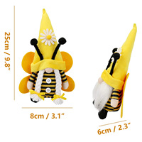 Ornement de poupée abeille Rudolf avec ailes, poupée abeille jaune pour personnes âgées