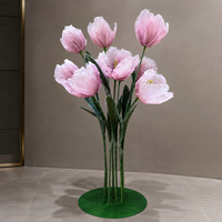 Roze Tulpen Bloemboeket Stand Grote Papieren Kunstbloemen Bruiloft Evenement Decoratie Commerciële Bloemendisplay Fabriek Leverancier