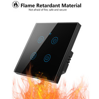 Glomarket Interrupteur mural intelligent sans fil 1/2/3/4 voies avec télécommande, compatible Tuya Wifi, fonctionne avec Alexa Google