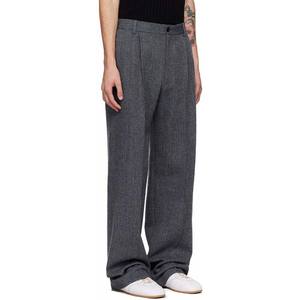 Meilleures ventes en gros OEM ODM pantalons pour hommes décontractés en <span class=keywords><strong>tweed</strong></span> de <span class=keywords><strong>laine</strong></span> gris baggy de haute qualité personnalisés - Product Image 2