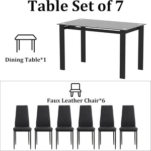 New Black <strong>Dining</strong> <strong>Table</strong> And Chairs, <strong>Dining</strong> <strong>Table</strong> <strong>Set</strong> 6 Seater, <strong>Dining</strong> <strong>Table</strong> <strong>Set</strong>, Modern <strong>Dining</strong> <strong>Table</strong>, <strong>Dining</strong> Room Furniture - Product Image 3