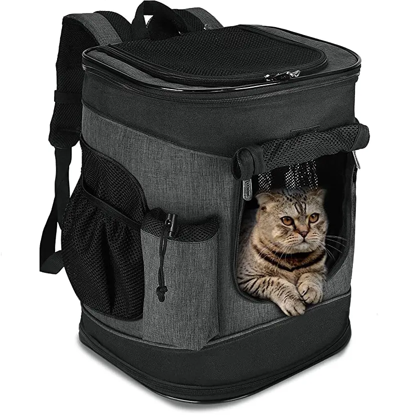 2023 Hot Portable Double Layer Travel Outdoor Use Foldable Dog Bag Breathable Cat Carrier Backpack
