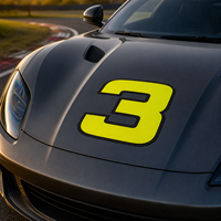 Autocollant de voiture jaune fluorescent pour numéro de course, style fibre de carbone, vinyle auto-adhésif pour carrosserie de véhicules