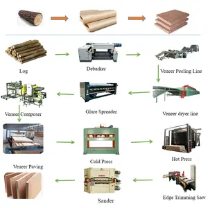 Línea de producción de máquina de fabricación de madera contrachapada completa