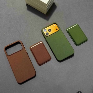 เคสโทรศัพท์แบบแม่เหล็กอเนกประสงค์พร้อมช่องใส่บัตรหนังลายทอเทคโนโลยี IC พร้อมที่ใส่โทรศัพท์มือถือ รองรับโลโก้ OEM ของแท้ - Product Image 5