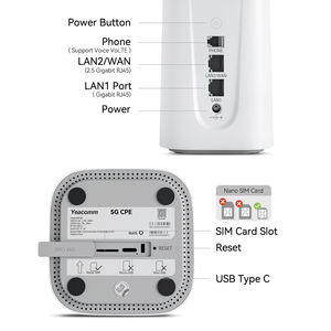 Yeacomm AX3600 <span class=keywords><strong>SA</strong></span> NSA módem enrutador alta velocidad baja latencia 4G 5G WIFI 6 VoNR VoLTE 2,4G soporte de frecuencia 3G aplicación Firewall - Product Image 2
