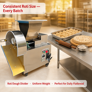 Machine à diviser la pâte à roti, coupe-pâte rotative pour chapati, équipement automatique de portionnement de la pâte à naan pour boulangerie <span class=keywords><strong>d</strong></span>'Asie du Sud - Product Image 2