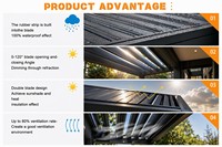 Pergola bioclimatique motorisée moderne en aluminium pour patio, gazebo, pavillon, toit à lames rétractables automatiques, imperméable et robuste