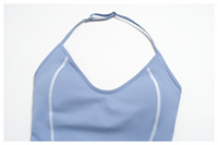 Ensembles de Vêtements de Sport et de Yoga à Séchage Rapide : Débardeur Halter et Short Cycliste avec Coutures Contrastantes pour la Course et le Yoga
