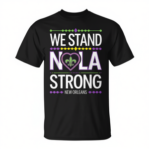 Camiseta vintage We Stand Nola Strong con diseño de la cultura de Louisiana - Product Image 2