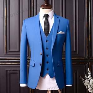 Elegante tendencia elegante talla grande ajuste sólido manga larga Formal Tops Prom Terno Masculino Slim Blazers traje de hombre solo - Product Image 4