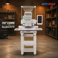 Machine à broder automatique à tête unique REVHON 1200 tr/min pour vêtements et coiffes personnalisés
