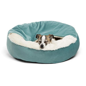 Cama ortopédica de lujo para perro y gato, manta con capucha para calor y seguridad, lavable a máquina, resistente al agua/suciedad - Product Image 1