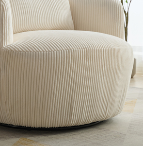 Fauteuil d'appoint moderne 360A °   Fauteuil pivotant rembourré avec dossier incurvé et rembourrage en coton pour salon, mobilier de maison - Product Image 5