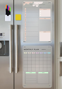 Wholesale Customized Acrylic Dry Erase <b>Whiteboard</b> Fridge Magnetic Monthly Weekly Daily Calendar Transparent Planner Board 3mm - Product Image 5