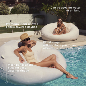 Fauteuil <span class=keywords><strong>gonflable</strong></span> nuage d'extérieur avec housse amovible, chaise pouf flottante, <span class=keywords><strong>canapé</strong></span> de bronzage en PVC <span class=keywords><strong>pour</strong></span> <span class=keywords><strong>piscine</strong></span> - Product Image 3