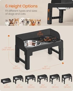 Comederos Dobles para Perros, 5 Alturas Ajustables, Comedero Elevado para Mascotas, Comederos para Comida y Agua para Gatos con Soporte de Acero Inoxidable para Perros - Product Image 5