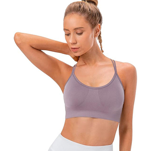 Reggiseno sportivo da donna FH, nuovo modello estivo con spalline sottili, sexy, imbottito, con schiena incrociata e aperta, per palestra, fitness, allenamento, morbido effetto seconda pelle - Product Image 3