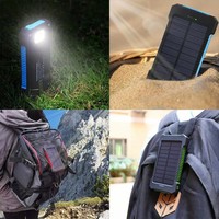 Batterie solaire étanche de haute qualité 20000mAh avec entrée Micro USB, matériau PVC, double ports USB pour le camping