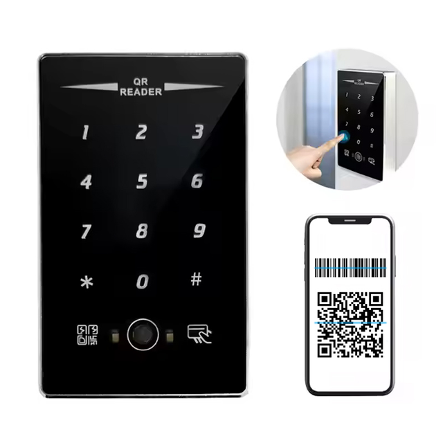 IP68 Waterproof QR Code and Card Reader for Access Control System Metal Wiegand RS485 RFID IC ID Card Barcode Scanner