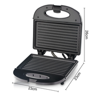 Grille à sandwich RAF R.200 750W, plaques côtelées antiadhésives, chauffage double face, thermostat 165°C, nettoyage facile, prise VDE pour petit-déjeuner à domicile