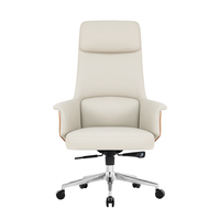 Chaise de bureau de direction ergonomique moderne pivotante de luxe en gros pour le travail, chaises de bureau en cuir véritable