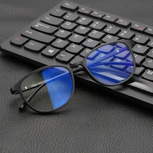 En Tr90 Anti mavi blok ışık bilgisayar gözlükleri cep telefonu mavi ışık engelleme koruma için yuvarlak gözlük miyopi